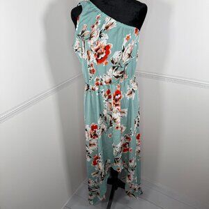KorMei One Shoulder Floral Maxi Dress XL NWT
